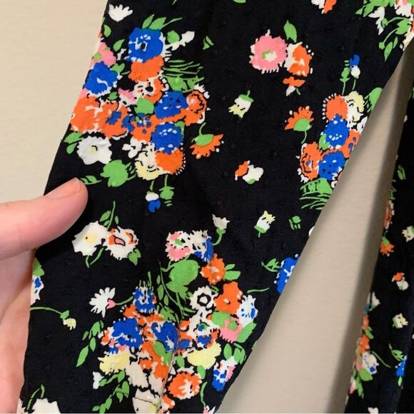 Boden Crew Neck Fit N Flare Dress Black Wild Cluster Floral Dress size 12 long - Picture 5 of 8
